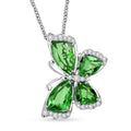 EverTrue Chartreuse Quartz (Triplet) and White Zircon 14.00 ctw Butterfly Pendant in Platinum Bond with Stainless Steel Necklace 20 Inches - Sticky add to cart bar