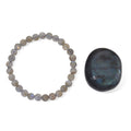 Labradorite 350.00 ctw Large Palm and Beaded Stretch Bracelet - Sticky add to cart bar