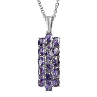 EverTrue Simulated Multi Color Diamond Pendant Necklace (20 Inches) in Stainless Steel 3.75 ctw