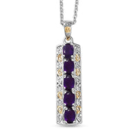 EverTrue African Amethyst 2.10 ctw Pendant in 18K YG Plated and Platinum Bond with Stainless Steel Necklace 20 Inches