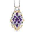 EverTrue African Amethyst Pendant in Platinum Bond with Stainless Steel Necklace (20 Inches) 2.24 ctw - Sticky add to cart bar