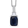 D'Joy Premium Kashmir Kyanite and Moissanite 2.90 ctw The Midnight Tide Pendant Necklace in Rhodium Over Sterling Silver 20 Inches - Sticky add to cart bar