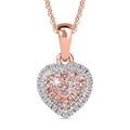 D'Joy Natural Pink and White Diamond I3 0.25 ctw Heart Pendant Necklace in 18K Vermeil Rose Gold Over Sterling Silver 20 Inches - Sticky add to cart bar