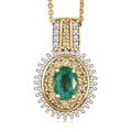 D'Joy Premium Kagem Zambian Emerald and Multi Gemstone 1.35 ctw Pendant Necklace in 18K Vermeil Yellow Gold Over Sterling Silver 20 Inches - Sticky add to cart bar