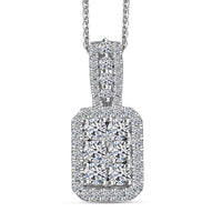 Luxuriant Lab Grown Diamond (G-H, SI) Halo Pendant Necklace