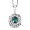 Certified and Appraised Luxoro AAA Pirineu Lagoon Tourmaline and I2 Diamond 1.03 ctw Pendant Necklace in 10K White Gold 20 Inches - Sticky add to cart bar