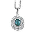 SPECIAL EDITION Certified & Appraised Luxoro 10K White Gold AAA Pirineu Lagoon Tourmaline, Diamond (I2) (0.37 cts) Pendant Necklace (18 Inches) 1.14 ctw - Sticky add to cart bar