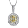 Luxuriant Lab Grown Yellow Diamond and Lab Grown Diamond Pendant Necklace in 10K White Gold 1.00 ctw (20 Inches) - Sticky add to cart bar