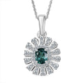 D'Joy Lagoon Tourmaline and Moissanite 1.10 ctw Pendant Necklace in Rhodium Over Sterling Silver 20 Inches - Sticky add to cart bar