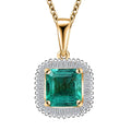 Luxoro AAA Kagem Zambian Emerald and G-H I2 Diamond 2.10 ctw Pendant Necklace in 14K Yellow Gold 20 Inches - Sticky add to cart bar