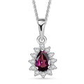 D'Joy Orissa Rhodolite Garnet and White Zircon 0.75 ctw Pendant Necklace in Rhodium Over Sterling Silver 20 Inches - Sticky add to cart bar