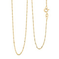 Italian Set of 2 Diamond-cut Chain Necklace in 14K Yellow Gold Over Sterling Silver 2.45 Grams 18 Inches - Sticky add to cart bar