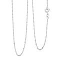 Italian Set of 2 Diamond-cut Chain Necklace in Rhodium Over Sterling Silver 2.34 Grams 18 Inches - Sticky add to cart bar