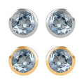 Set of 2 - D'Joy Poke Free Aquamarine 1.04 ctw Stud Earrings in 18K Vermeil YG and Rhodium Over Sterling Silver - Sticky add to cart bar