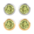 Set of 2 - D'Joy Poke Free Peridot 1.17 ctw Stud Earrings in 18K Vermeil YG and Rhodium Over Sterling Silver - Sticky add to cart bar