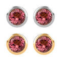 Set of 2 - D'Joy Poke Free Morro Redondo Pink Tourmaline 1.10 ctw Stud Earrings in 18K Vermeil YG and Rhodium Over Sterling Silver - Sticky add to cart bar