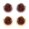 Set of 2 - D'Joy Poke Free Mozambique Garnet 1.25 ctw Stud Earrings in 18K Vermeil YG and Rhodium Over Sterling Silver - Sticky add to cart bar