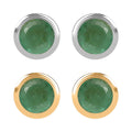 Set of 2 - D'Joy Poke Free Kagem Zambian Emerald 1.00 ctw Stud Earrings in 18K Vermeil YG and Rhodium Over Sterling Silver - Sticky add to cart bar