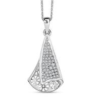 D'Joy Passport to Turkey White Zircon 0.60 ctw Pendant Necklace in 18K Vermeil Yellow Gold Over Sterling Silver 20 Inches