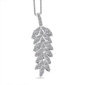 Luxuriant Lab Grown Diamond G-H SI 0.50 ctw Whispering Leaves Pendant Necklace in Rhodium Over Sterling Silver 20 Inches - Sticky add to cart bar