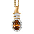 D'Joy Golden Turkizite and Diamond 1.10 ctw Pendant Necklace in 18K Vermeil Yellow Gold Over Sterling Silver 20 Inches - Sticky add to cart bar