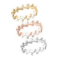 D'Joy 18K Vermeil YRG and Rhodium Over Sterling Silver Set of 3 Branch Band Ring (Size 6.0) (7 g) - Sticky add to cart bar