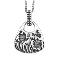D'Joy Passport to Israel Artisan Crafted Floral Pendant Necklace in Sterling Silver 6 Grams 20 Inches