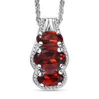 D'Joy Mozambique Garnet Pendant Necklace (20 Inches)