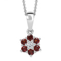 D'Joy Mozambique Garnet and White Zircon 0.40 ctw Pendant Necklace in Rhodium Over Sterling Silver 20 Inches - Sticky add to cart bar
