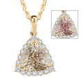 Luxoro AAA Turkizite and G-H I2 Diamond 3.50 ctw Pendant Necklace 18 Inches in 10K Yellow Gold - Sticky add to cart bar