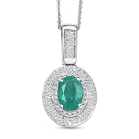 D'Joy Tanzanite, Diamond (0.40 cts) Pendant Necklace (20 Inches) in Rhodium Over Sterling Silver 1.70 ctw
