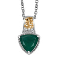 EverTrue Verde Onyx, White Zircon Garden Crest Pendant in 18K YG Plated and Platinum Bond with Stainless Steel Necklace 2.20 ctw (20 Inches) - Sticky add to cart bar