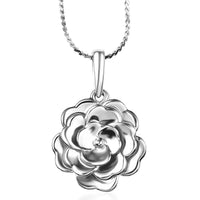 Rhapsody Flower Camellia Bloom Pendant Necklace in 950 Platinum 7.70 Grams 20 Inches