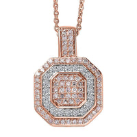 Luxoro Natural Pink and White Diamond I2 0.50 ctw Pendant Necklace in 10K Rose Gold 20 Inches