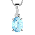D'Joy Mangoro Aquamarine Pendant Necklace in Platinum Over Sterling Silver 1.00 ctw (20 Inches) - Sticky add to cart bar