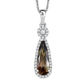 D'Joy Jenipapo Andalusite and Moissanite 3.65 ctw Pendant Necklace (20 Inches) in Rhodium Over Sterling Silver - Sticky add to cart bar