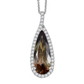 D'Joy Premium Jenipapo Andalusite and Moissanite 5.50 ctw Pendant Necklace in Rhodium Over Sterling Silver 20 Inches - Sticky add to cart bar
