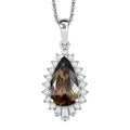 D'Joy Jenipapo Andalusite and Moissanite 2.65 ctw Pendant Necklace in Rhodium Over Sterling Silver 20 Inches - Sticky add to cart bar