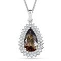 D'Joy Jenipapo Andalusite and Moissanite 2.00 ctw Pendant Necklace in Rhodium Over Sterling Silver 20 Inches - Sticky add to cart bar