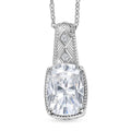 D'Joy Moissanite 7.50 ctw Pendant Necklace in Rhodium Over Sterling Silver 20 Inches - Sticky add to cart bar