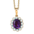 EverTrue African Amethyst and Multi Gemstone 2.75 ctw Regal Bloom Pendant in 18K YG Plated with Stainless Steel Necklace (20 Inches) - Sticky add to cart bar