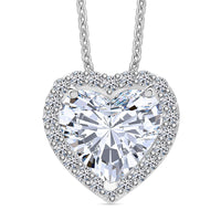 IGI Certified Luxuriant Lab Grown Diamond E-F VS 5.50 ctw Forever Heart Crown Pendant Necklace in 950 Platinum 20 Inches 4.30 Grams