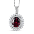 D'Joy Orissa Rhodolite Garnet, Moissanite Starburst Pendant Necklace in Rhodium Over Sterling Silver 11.10 ctw (20 Inches) - Sticky add to cart bar