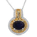 D'Joy Catalina Iolite and Multi Gemstone 2.00 ctw Pendant Necklace in 18K Vermeil YG and Rhodium Over Sterling Silver 20 Inches - Sticky add to cart bar