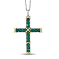 EverTrue Verde Onyx 7.50 ctw XOXO Cross Pendant in 18K YG Plated and Platinum Bond with Stainless Steel Necklace 20 Inches - Sticky add to cart bar