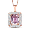 D'Joy AAA Martha Rocha Kunzite, Moissanite Pendant Necklace in 18K Vermeil RG Over Sterling Silver 6.90 ctw  (20 Inches) - Sticky add to cart bar