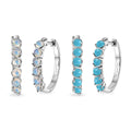 EverTrue Premium Sleeping Beauty Turquoise and Ethiopian Welo Opal 2.30 ctw Set of 2 Hoop Earrings in Platinum Bond - Sticky add to cart bar