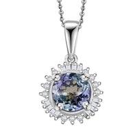 D'Joy Peacock Tanzanite and Diamond 1.35 ctw Pendant Necklace in Rhodium Over Sterling Silver 20 Inches