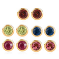Set of 5 Poke Free Multi Gemstone Stud Earrings in 18K Vermeil YG Over Sterling Silver 3.10 ctw - Sticky add to cart bar