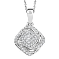GP Celestial Dream Collection Diamond Pendant Necklace (20 Inches) in Rhodium Over Sterling Silver 0.25 ctw